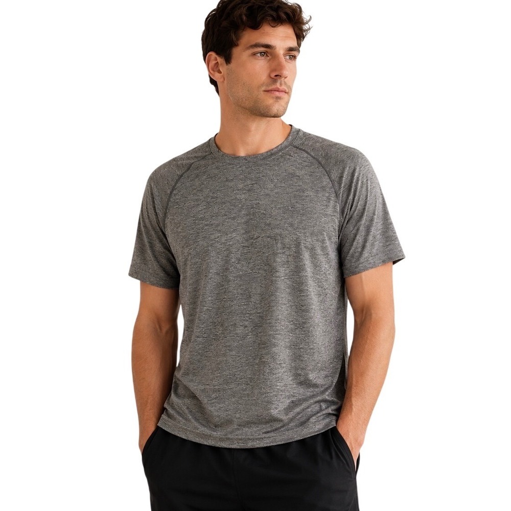 Lululemon Men's Heather Gray Performance Training T Shirt XL Athletic Active